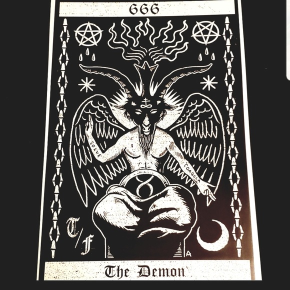 Too Fast Winged Horned Demon Satan Tarot Card 11"x17" Tattoo Lithograph Print - Picture 2 of 5